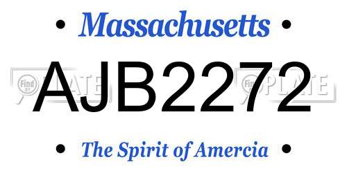 AJB2272 Massachusetts License Plate