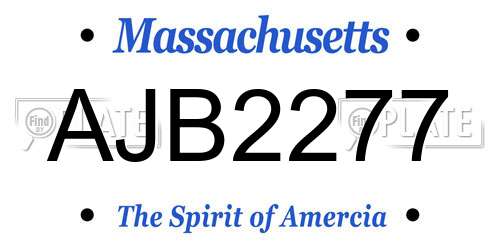 AJB2277 Massachusetts License Plate