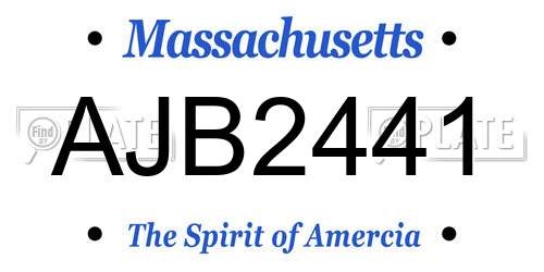 AJB2441 Massachusetts License Plate