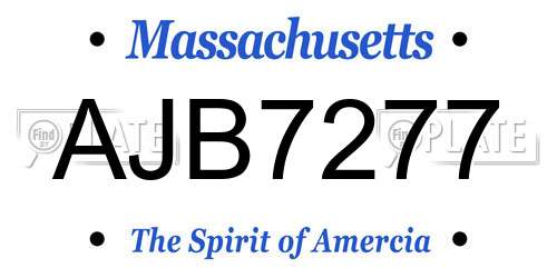 AJB7277 Massachusetts License Plate