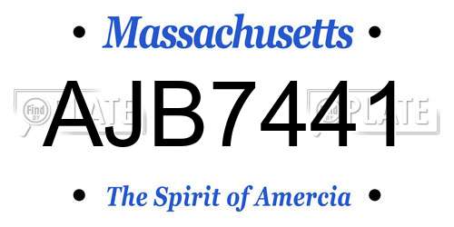 AJB7441 Massachusetts License Plate