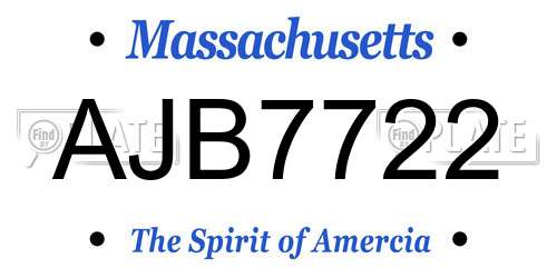 AJB7722 Massachusetts License Plate