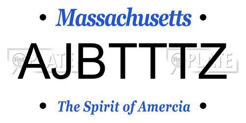 AJBTTTZ Massachusetts License Plate