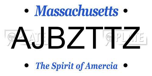 AJBZTTZ Massachusetts License Plate