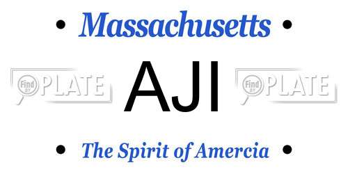 AJI Massachusetts License Plate