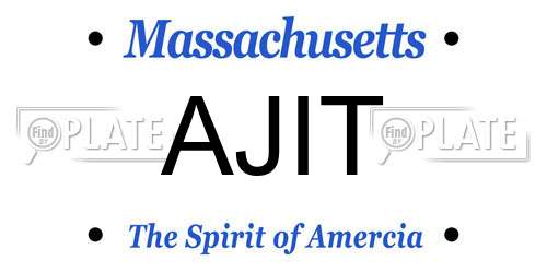 AJIT Massachusetts License Plate