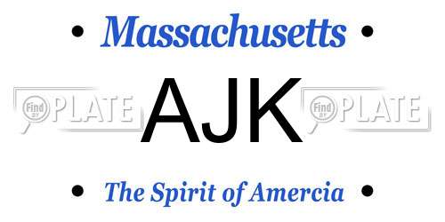 AJK Massachusetts License Plate