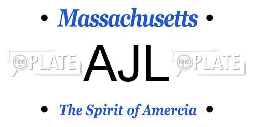 AJL Massachusetts License Plate