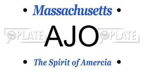 AJO Massachusetts License Plate
