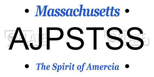 AJPSTSS Massachusetts License Plate