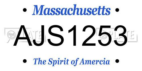 AJS1253 Massachusetts License Plate