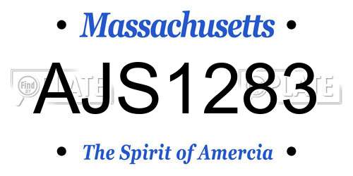 AJS1283 Massachusetts License Plate