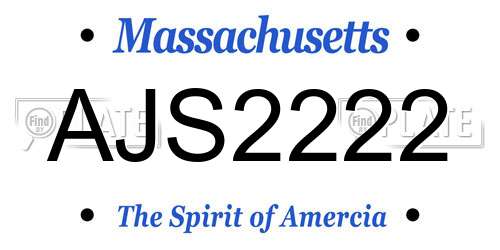 AJS2222 Massachusetts License Plate