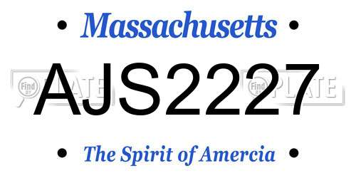 AJS2227 Massachusetts License Plate