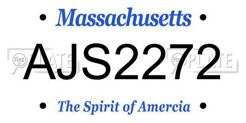 AJS2272 Massachusetts License Plate