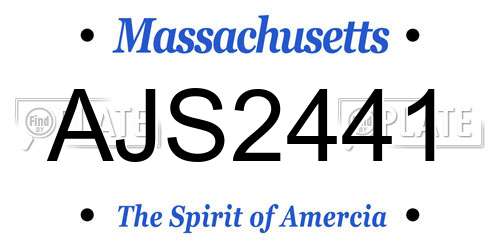 AJS2441 Massachusetts License Plate