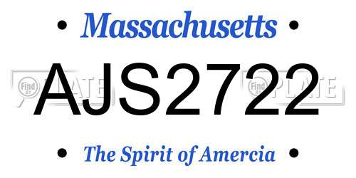 AJS2722 Massachusetts License Plate