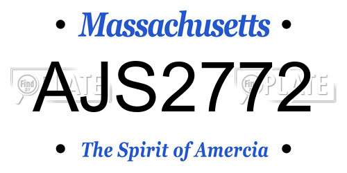 AJS2772 Massachusetts License Plate