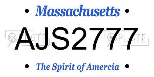 AJS2777 Massachusetts License Plate