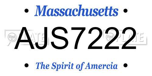 AJS7222 Massachusetts License Plate