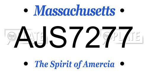 AJS7277 Massachusetts License Plate