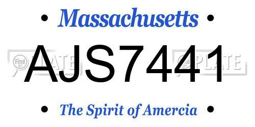 AJS7441 Massachusetts License Plate