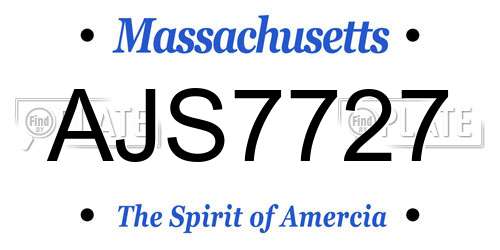 AJS7727 Massachusetts License Plate