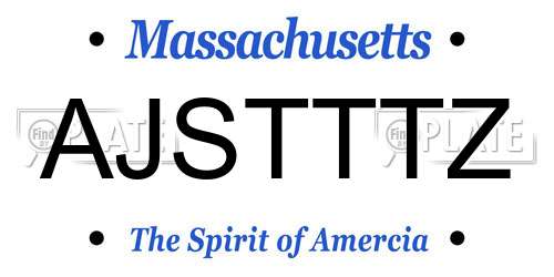 AJSTTTZ Massachusetts License Plate