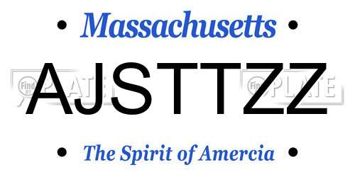 AJSTTZZ Massachusetts License Plate