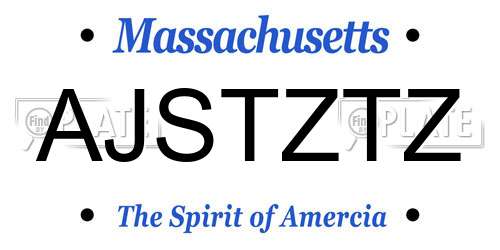 AJSTZTZ Massachusetts License Plate