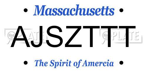 AJSZTTT Massachusetts License Plate