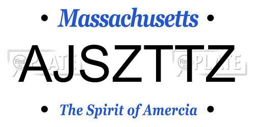 AJSZTTZ Massachusetts License Plate