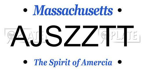 AJSZZTT Massachusetts License Plate