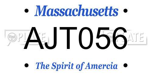 AJT056 Massachusetts License Plate
