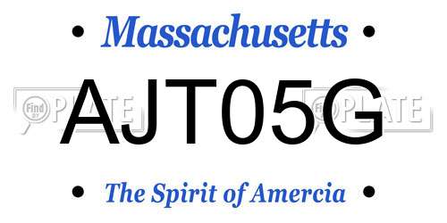 AJT05G Massachusetts License Plate