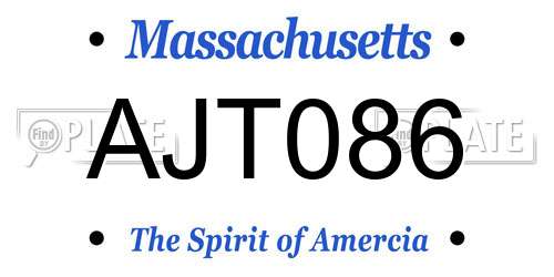AJT086 Massachusetts License Plate