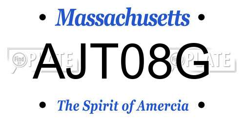 AJT08G Massachusetts License Plate