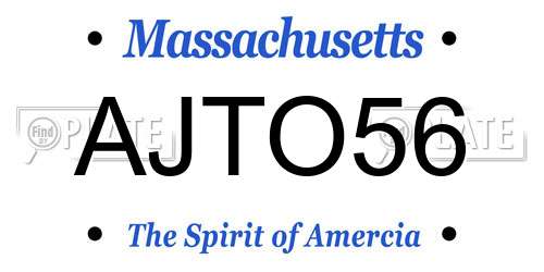 AJTO56 Massachusetts License Plate