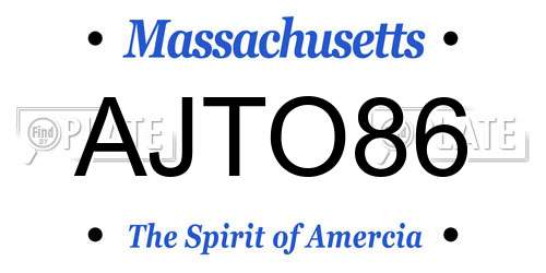 AJTO86 Massachusetts License Plate