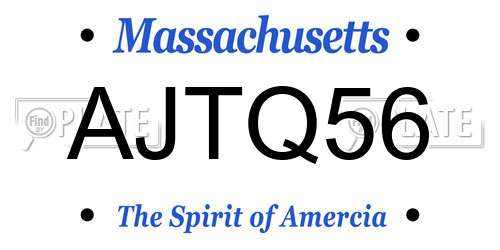 AJTQ56 Massachusetts License Plate