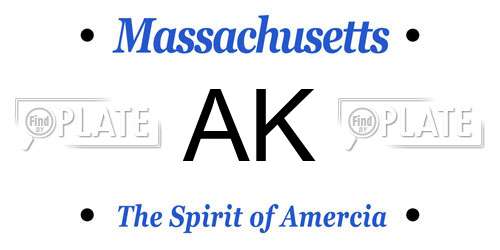 AK Massachusetts License Plate