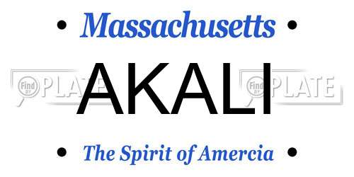 AKALI Massachusetts License Plate