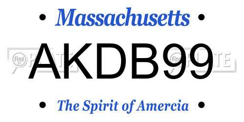 AKDB99 Massachusetts License Plate