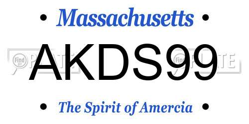 AKDS99 Massachusetts License Plate