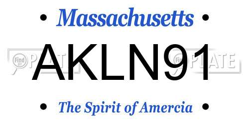 AKLN91 Massachusetts License Plate
