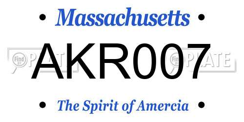 AKR007 Massachusetts License Plate