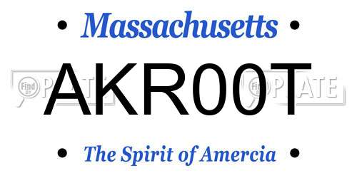 AKR00T Massachusetts License Plate