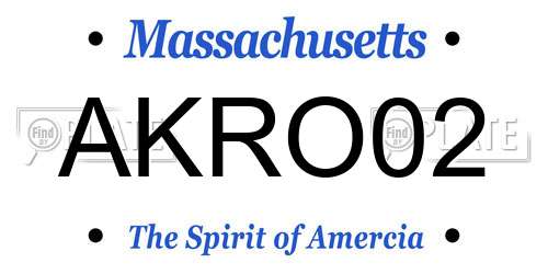AKRO02 Massachusetts License Plate