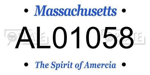 AL01058 Massachusetts License Plate