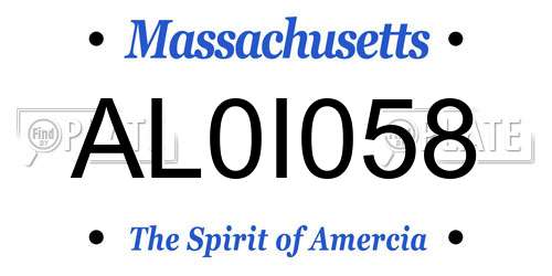 AL0I058 Massachusetts License Plate